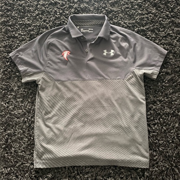 UNDER Armour Falcon Crested Logo Golf Polo (men’s medium) - Picture 3 of 4